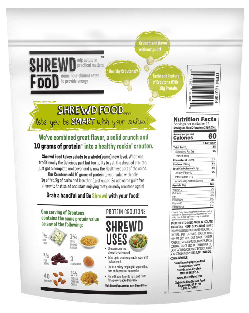 shrewd food protein croutons