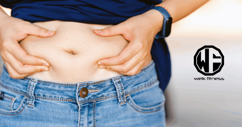 pinching stomach fat