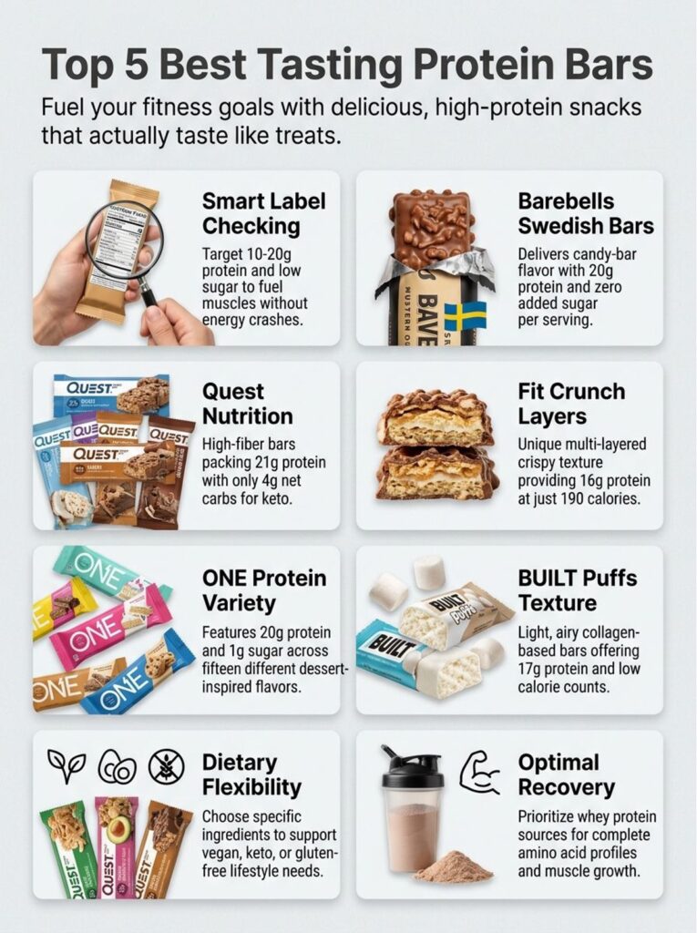 best tasting protein bars infographic
