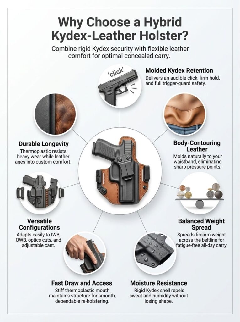 kydex and leather holster infographic